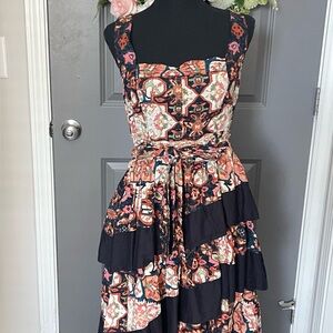 Floral Patterned Sleeveless Dress Anthropologie Size Large